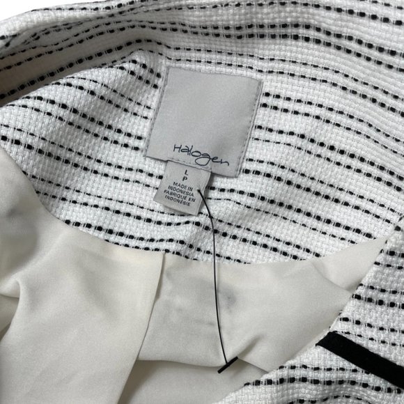 Halogen Jacket Size Large NEW White/Black Striped Woven Blazer - Picture 2 of 5